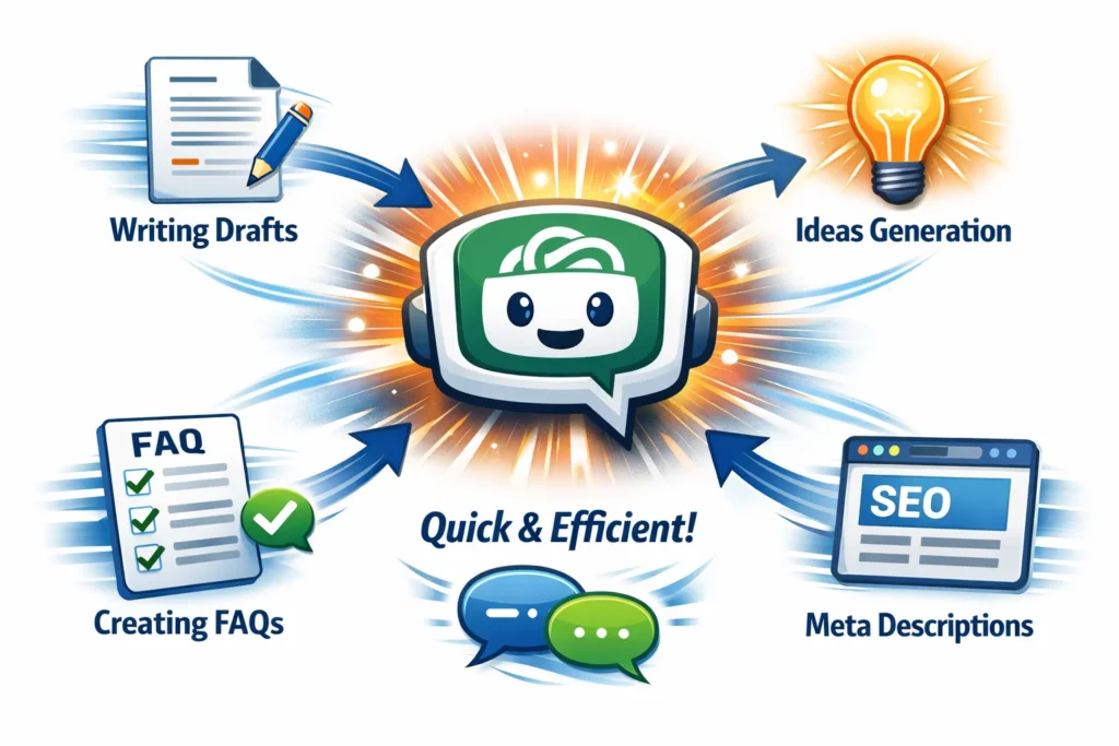 ChatGPT helping with local SEO content tasks like writing and ideation