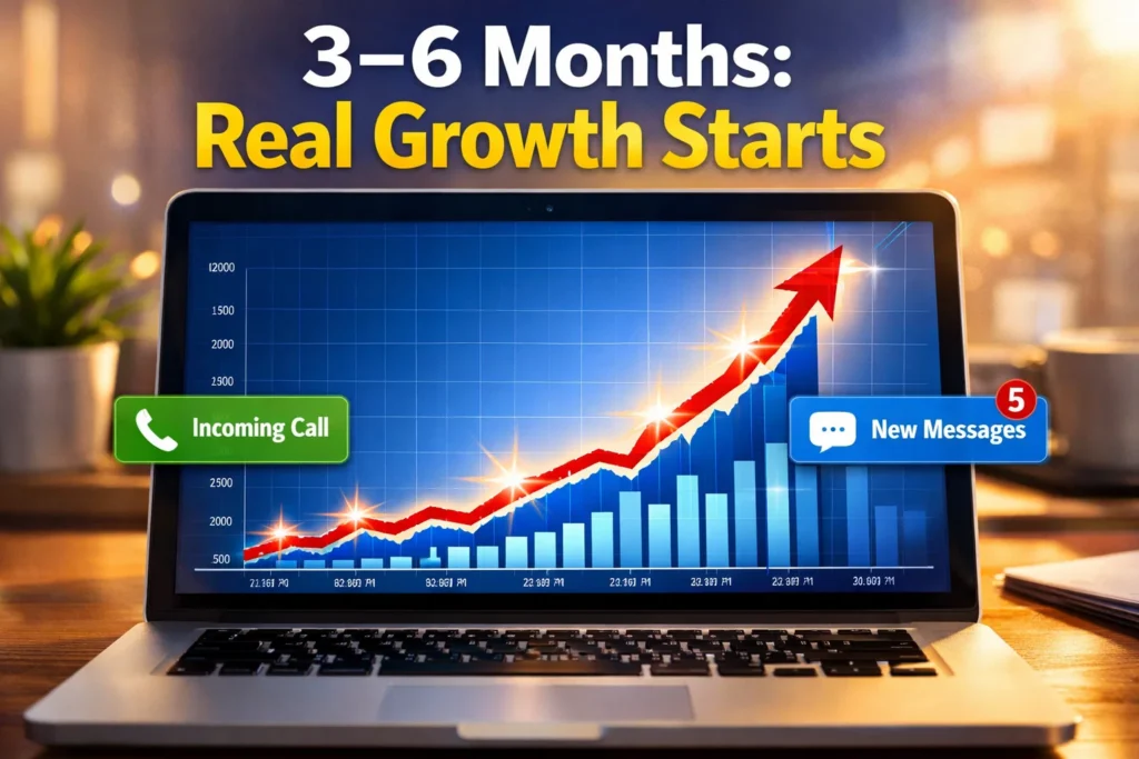 phone showing Google map pack results for local search